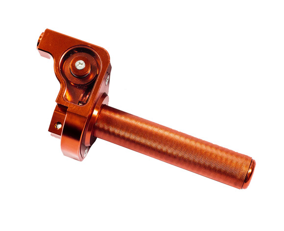 Ручка газа в сборе алюминиевая CNC оранжевая pitbikemarket.ru
